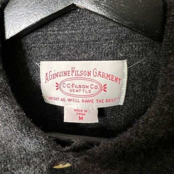 Filson Wool 1/2 Button Pullover Sweater Medium - Picture 4 of 5